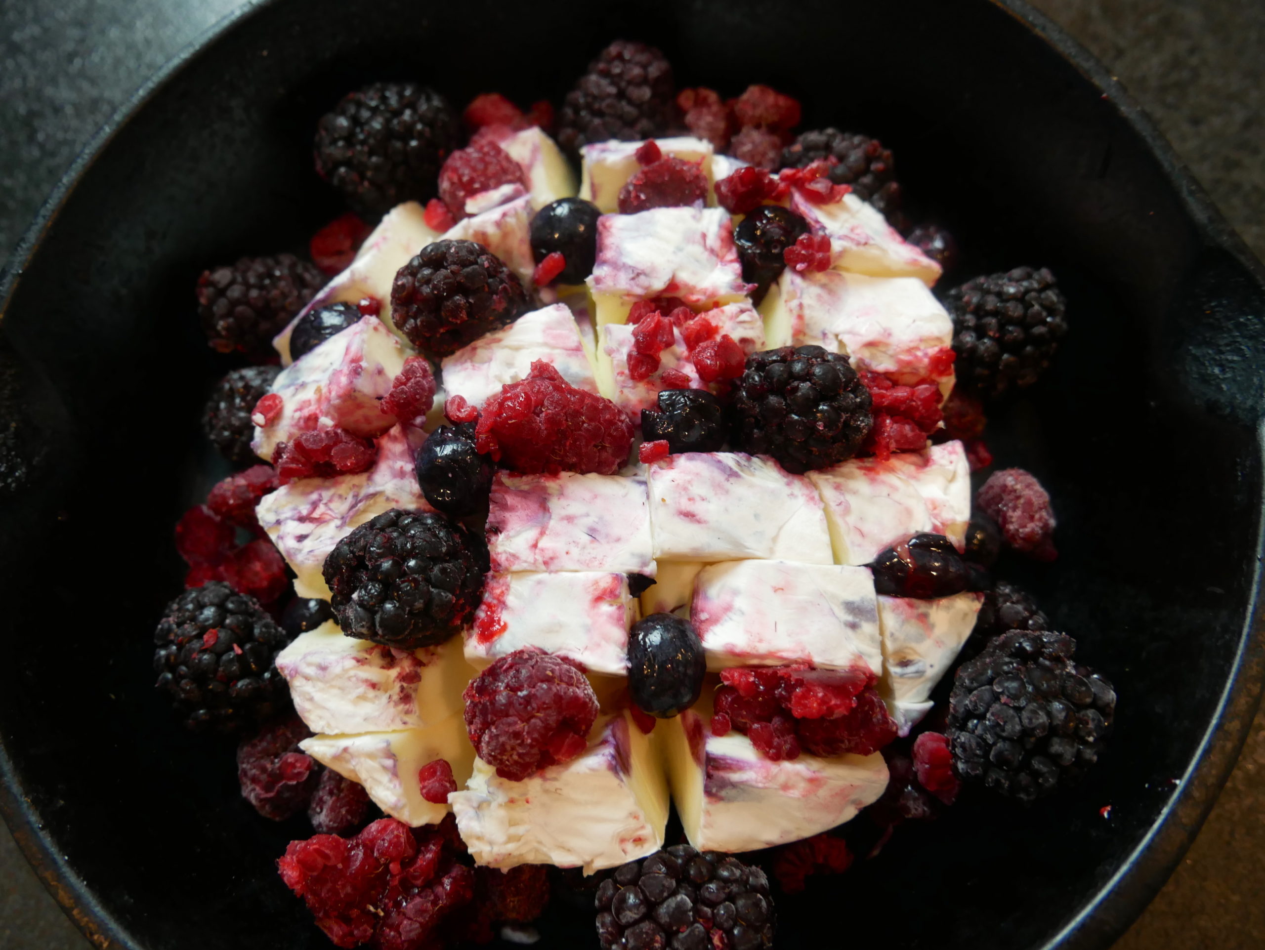 berry stuffed baked brie