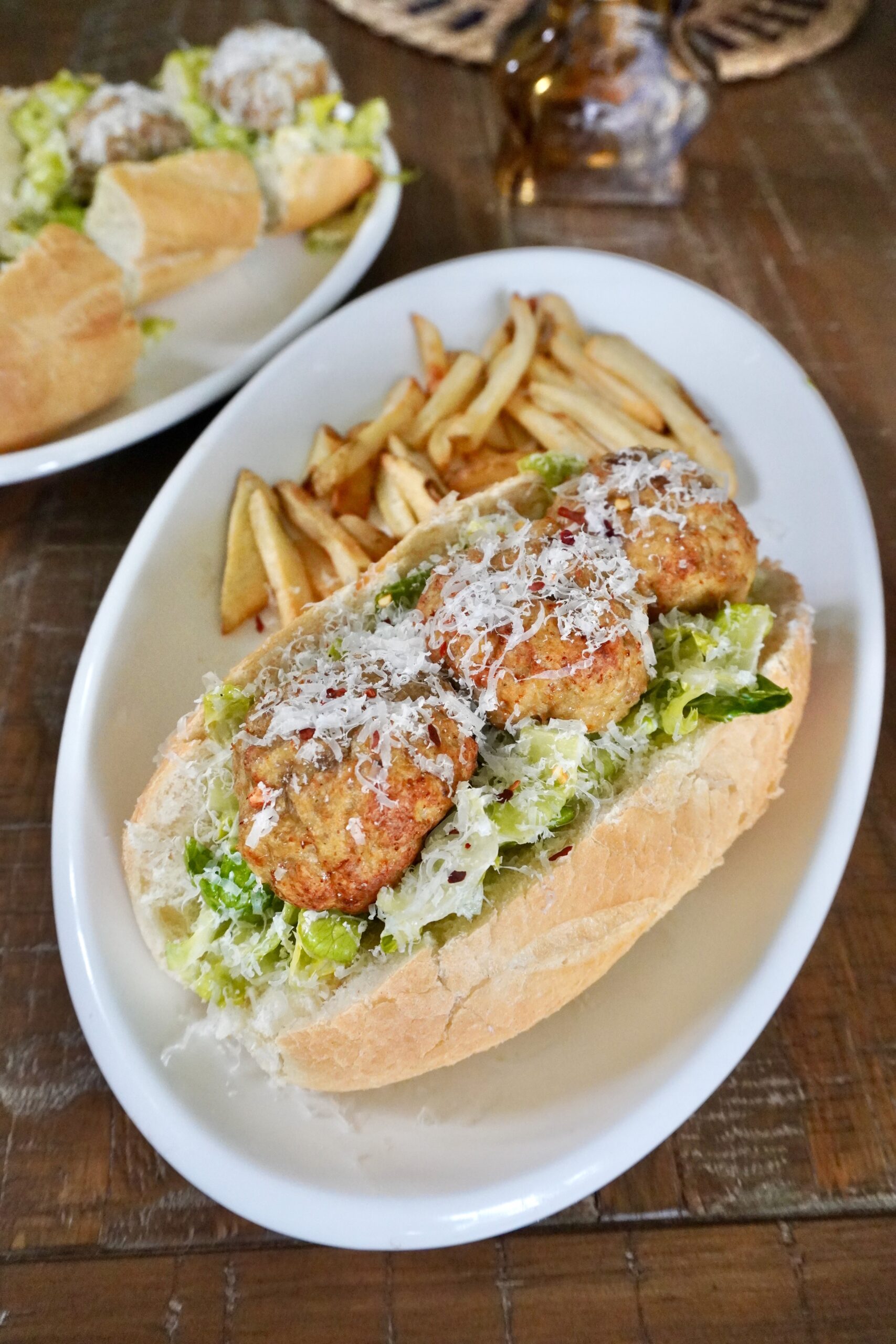 Chicken Caesar Meatball Subs