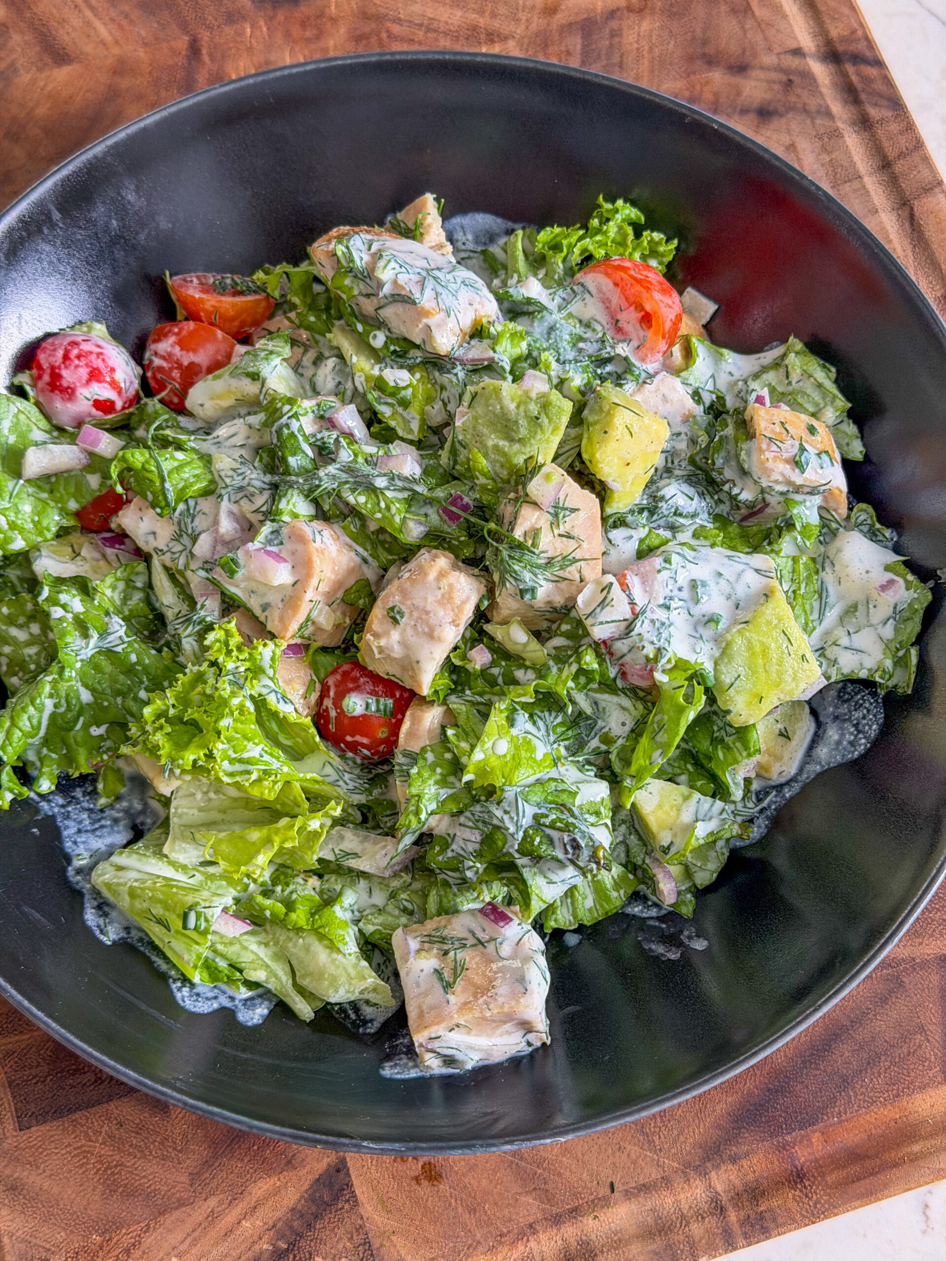 High Protein Chopped Chicken Ranch Salad