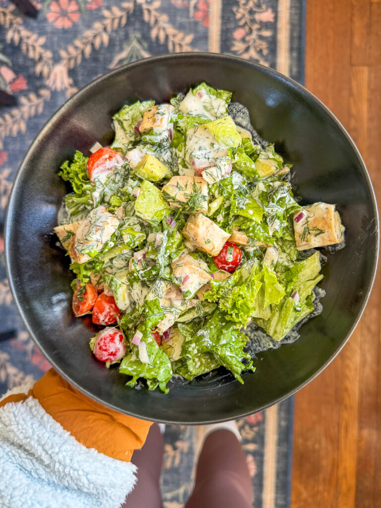 This chopped chicken salad pairs beautifully with high protein ranch