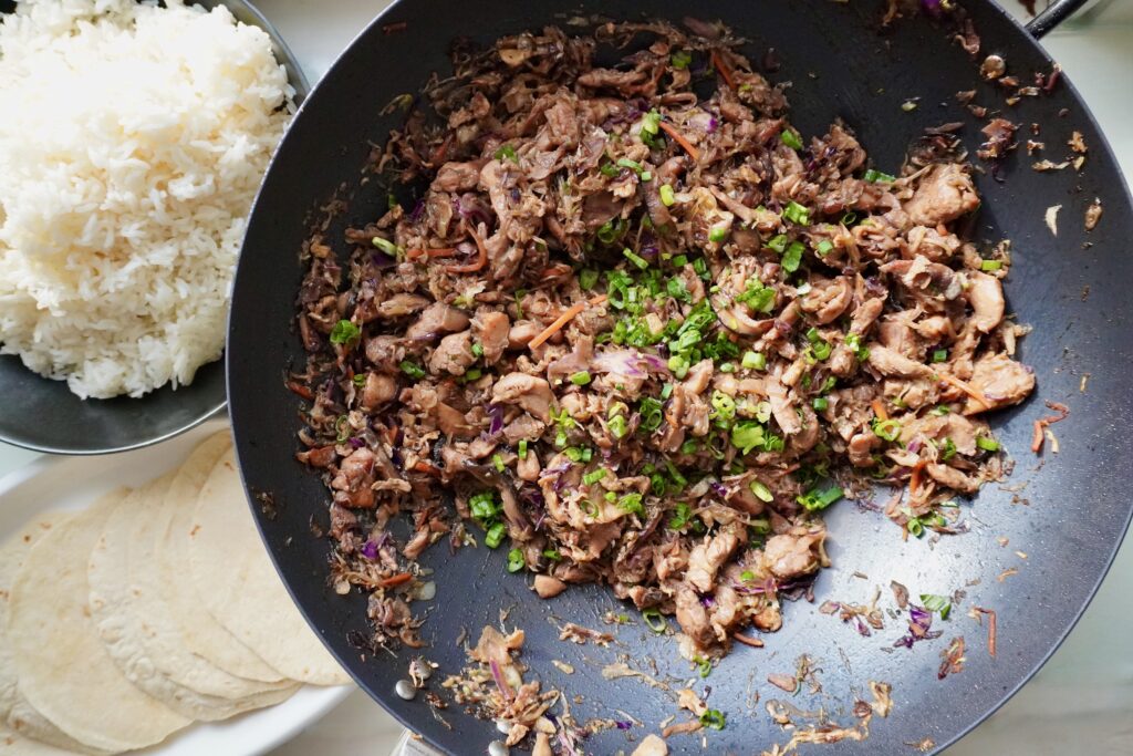 This Mu Shu Chicken is perfect for wrapping in warm flour tortillas