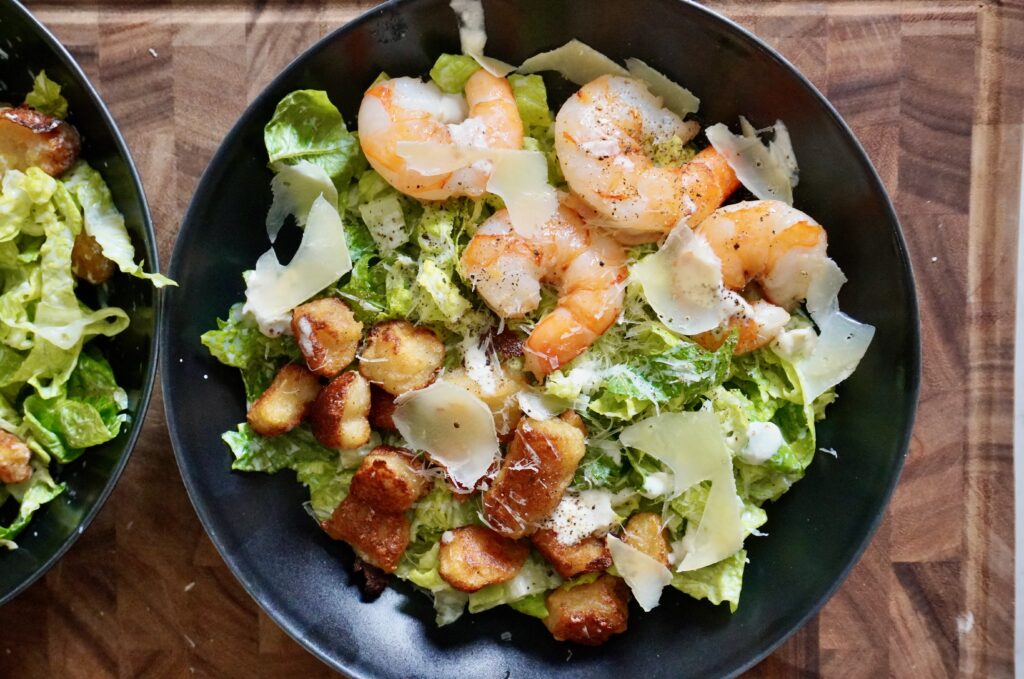 This cauliflower gnocchi with shrimp is a sheet pan dinner disguised as a salad.