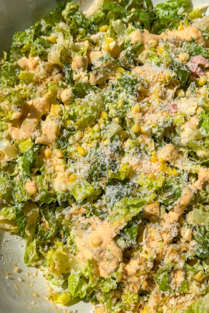 spicy corn caesar salad