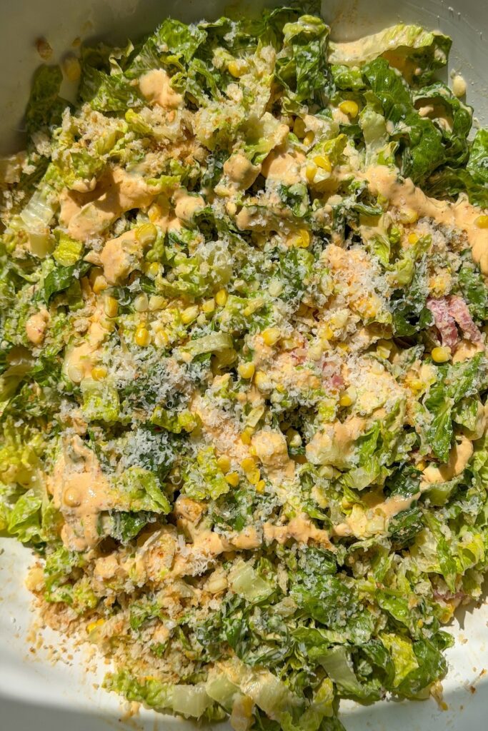 spicy corn caesar salad