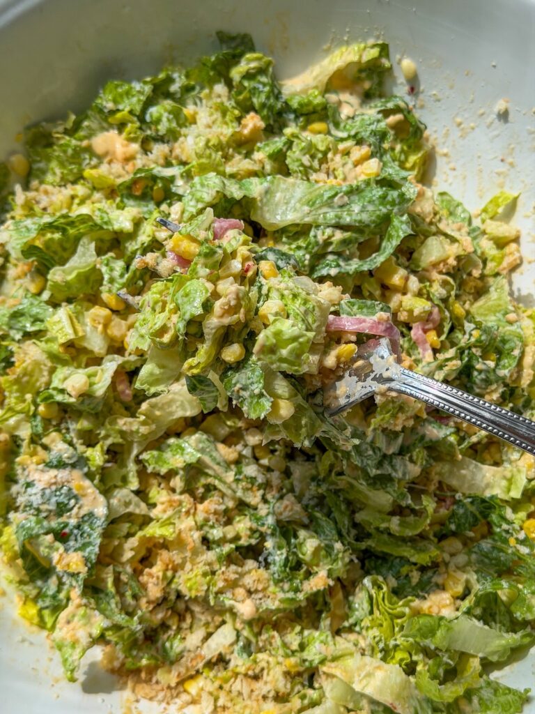 spicy corn caesar salad