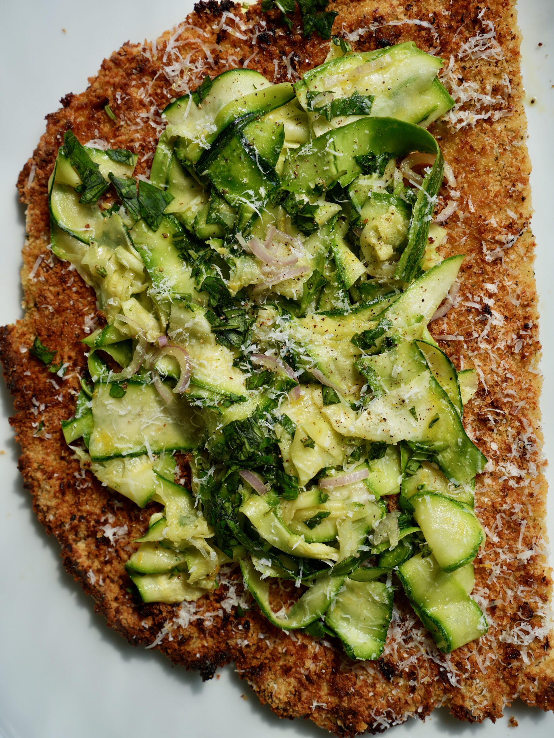 Giant Zucchini Parmesan Chicken Cutlet